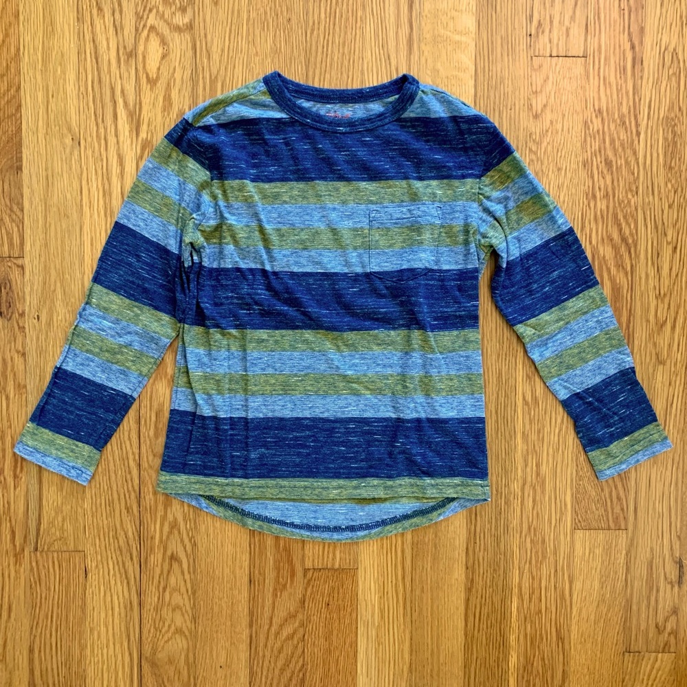 XS (4/5) Cat & Jack LS Striped Pocket T-shirt EUC